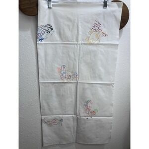 Vintage Nursery Rhyme Fabric Quilt Unfinished Embroidery Humpty Dumpty & More